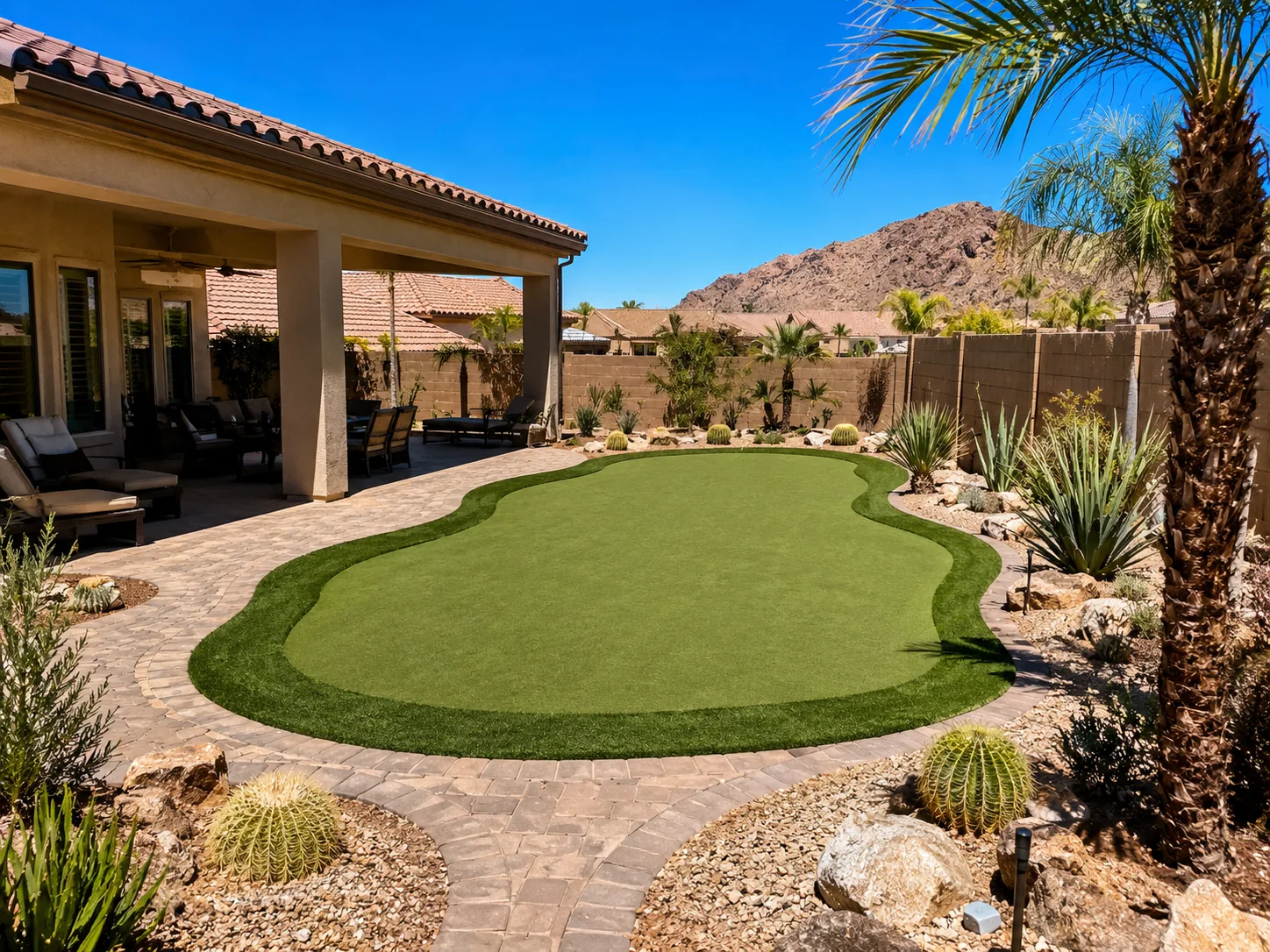 Backyard putting green Scottsdale AZ