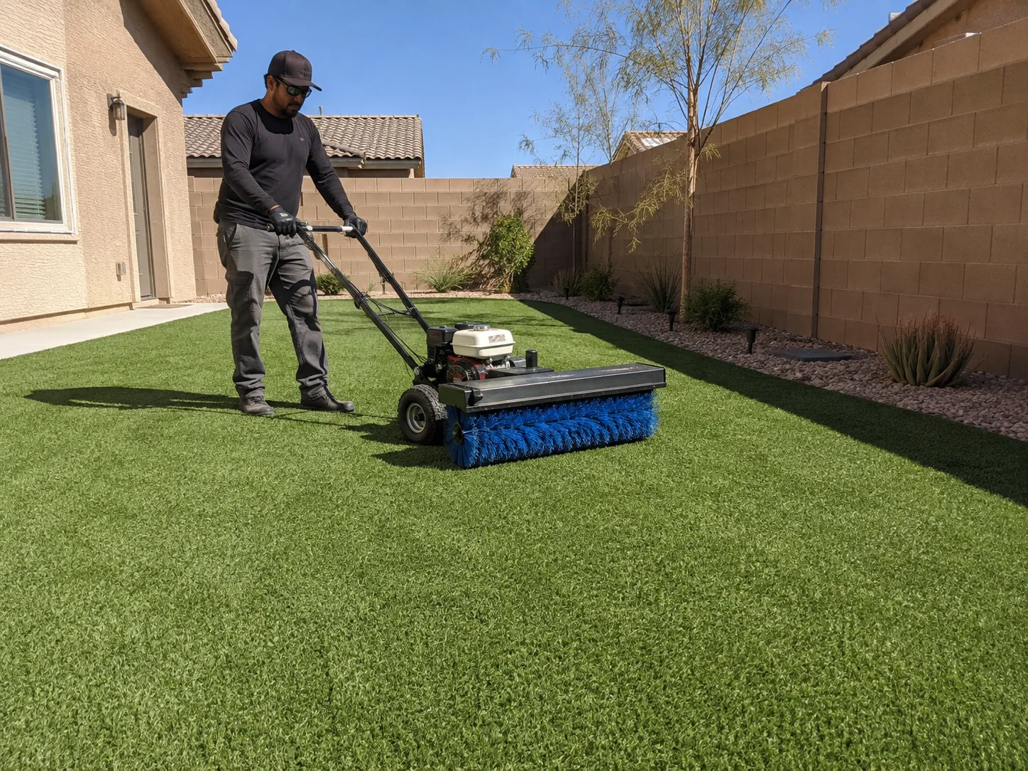 Artificial turf installation detail