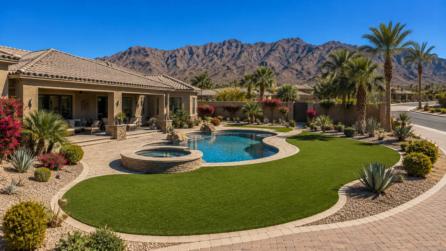 Artificial turf around pool Scottsdale AZ