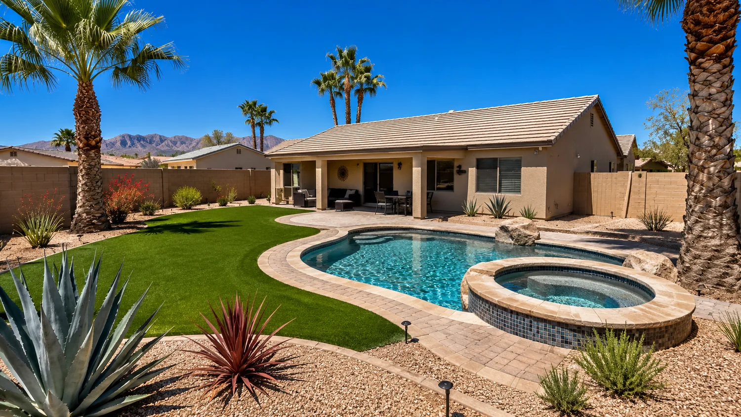 Artificial turf around pool Scottsdale AZ