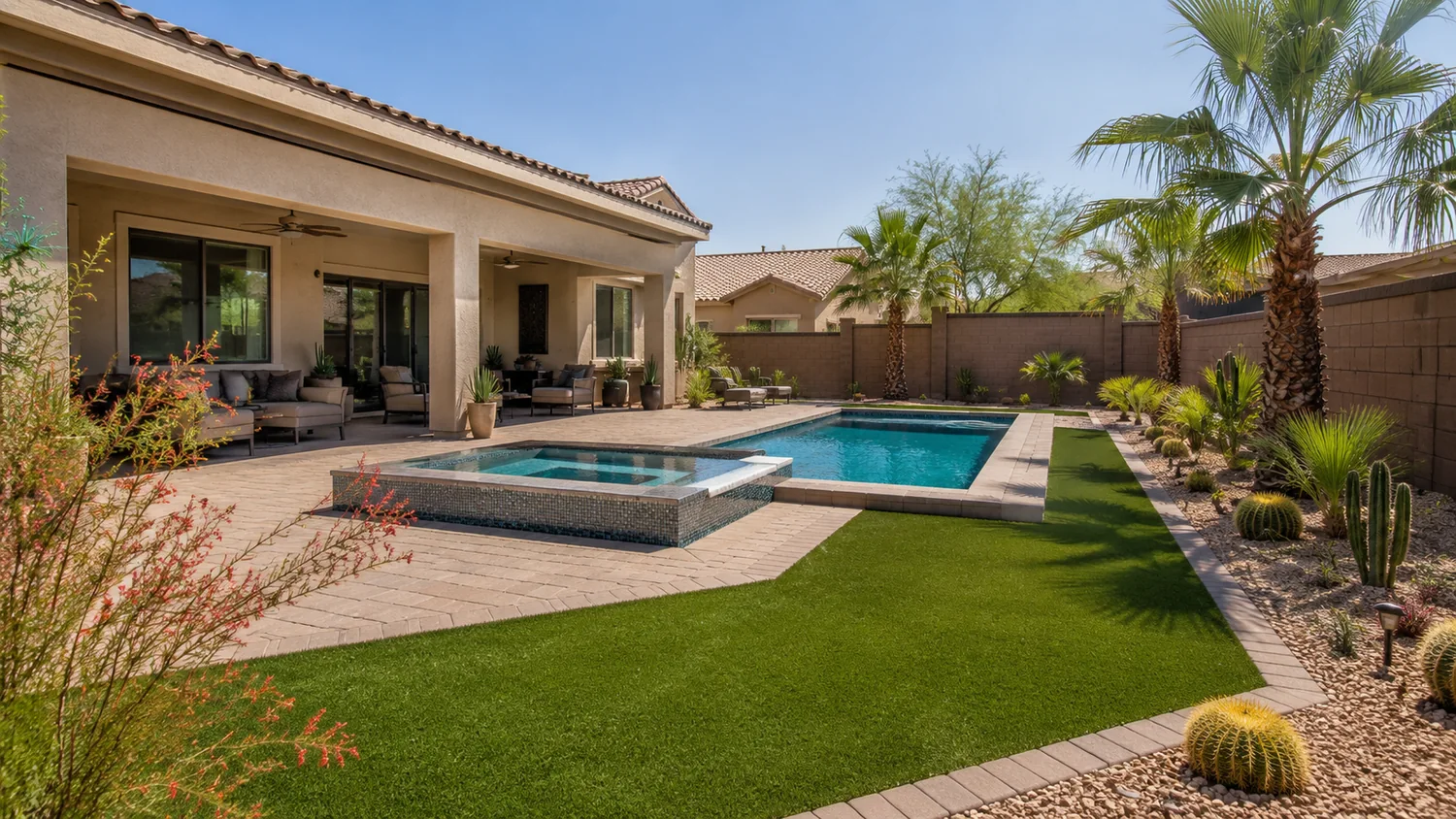 Artificial turf around pool Scottsdale AZ