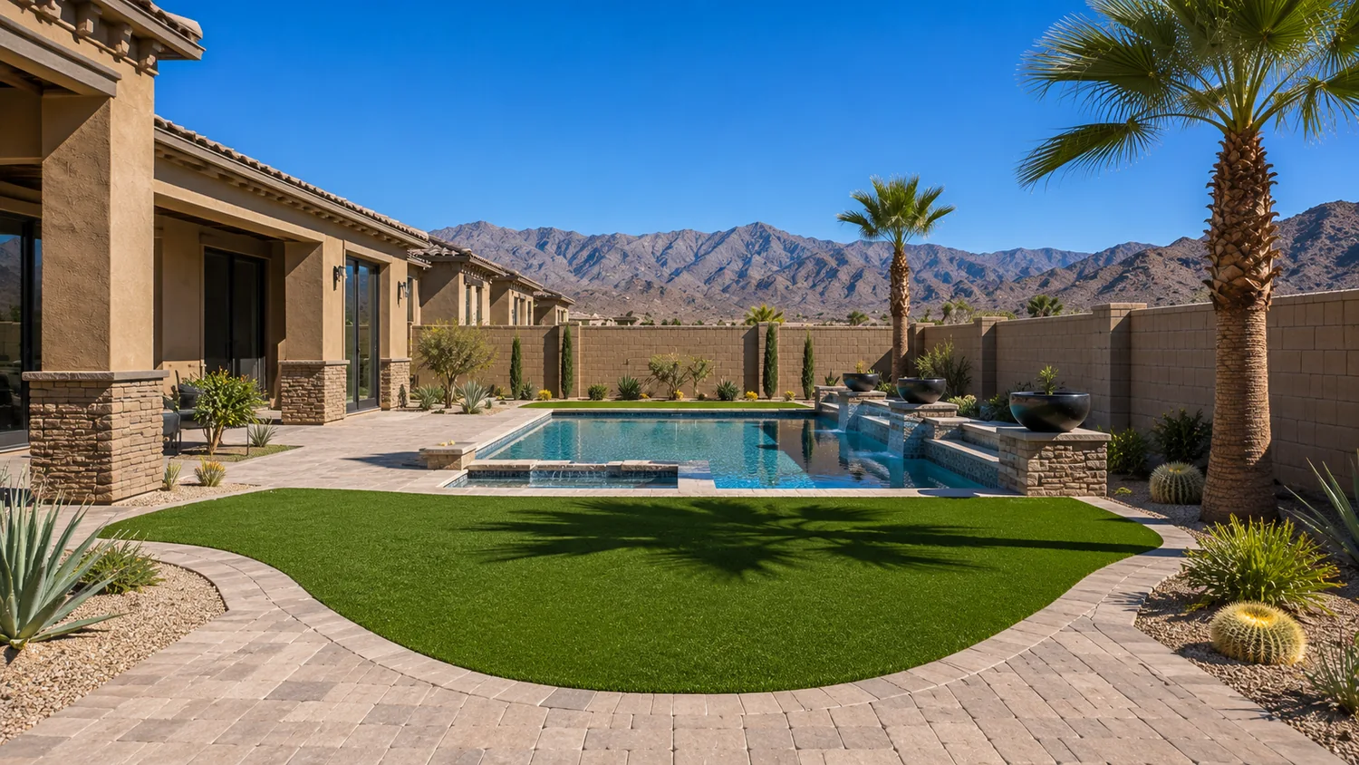 Artificial turf around pool Scottsdale AZ