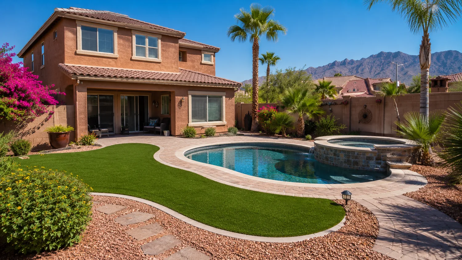 Artificial turf around pool Scottsdale AZ