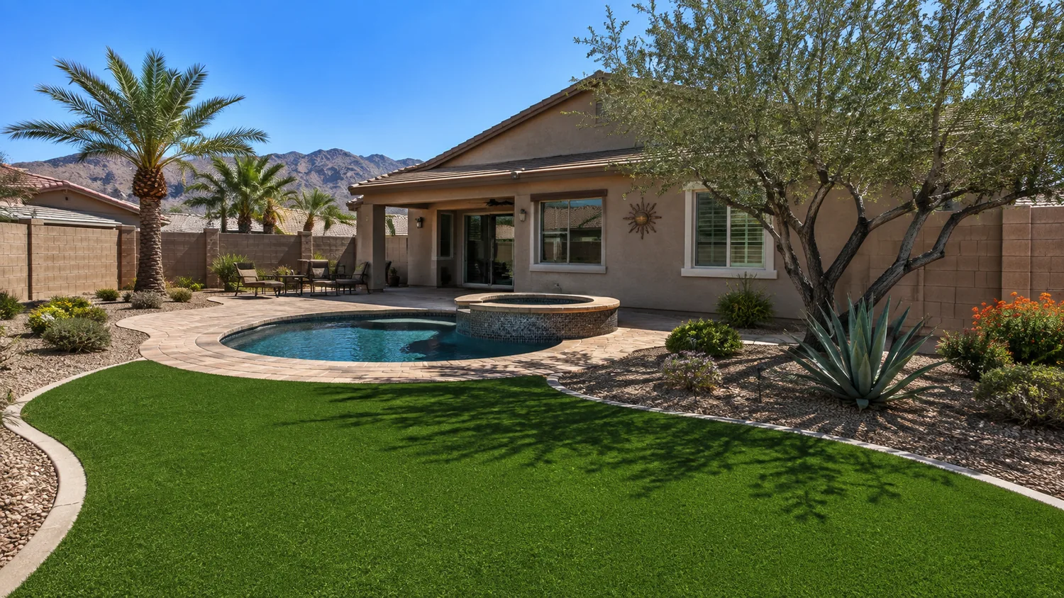 Artificial turf around pool Scottsdale AZ