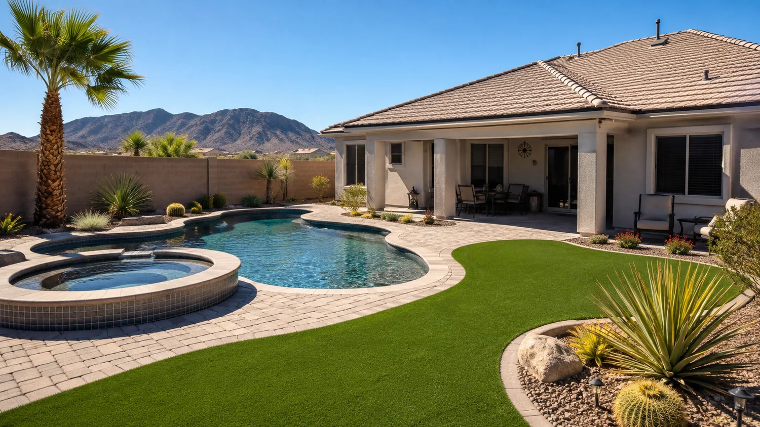 Artificial turf around pool Scottsdale AZ