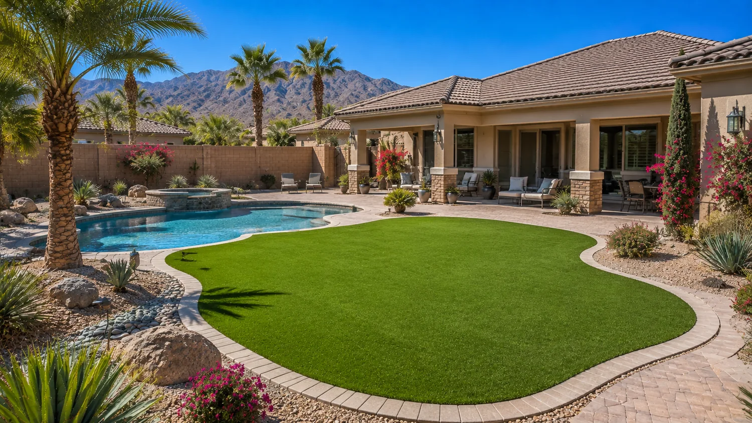 Artificial turf around pool Scottsdale AZ